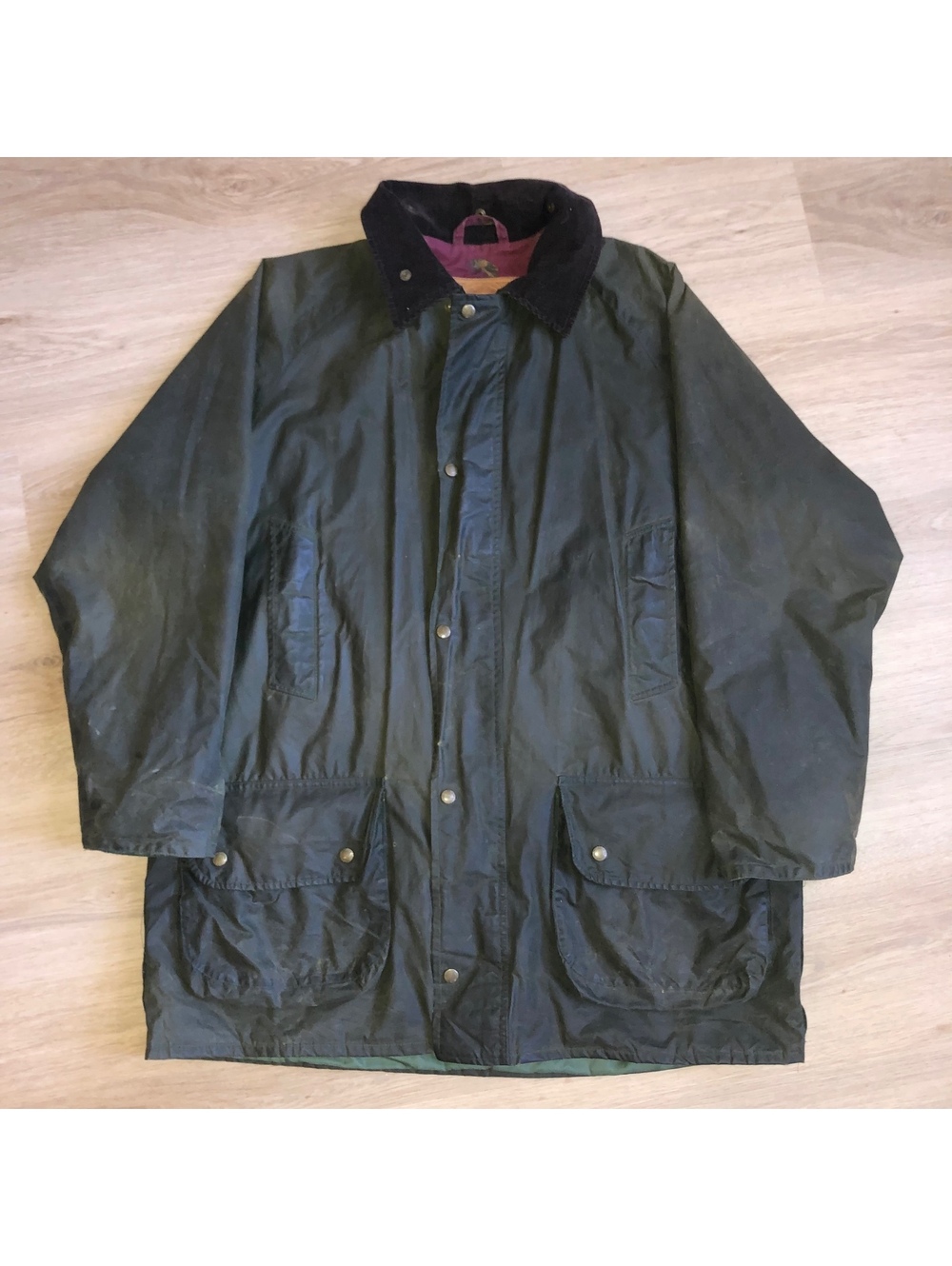 VINTAGE LEWIS CREEK WAXED LEATHER TRIM SCOTLAND OLIVE GREEN MENS SIZE LARGE ZIP
